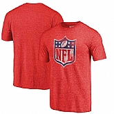 Red NFL Shield Distressed Team Primary Tri-Blend NFL Pro Line by Fanatics Branded Raglan T-shirt